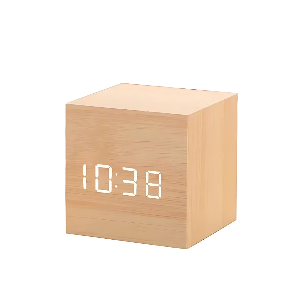 Lunara – Réveil LED Cube Minimaliste et Chaleureux