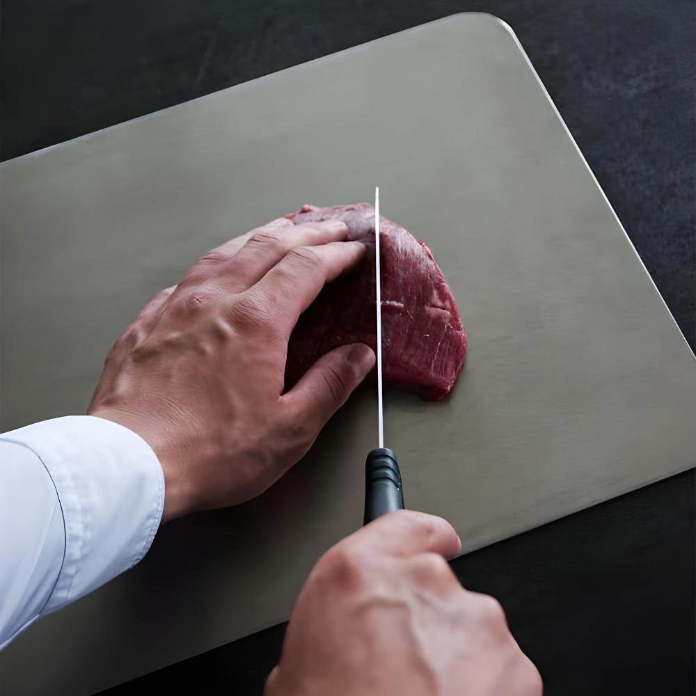 Solara – Planche à Découper en Acier Inoxydable Premium et Hygiénique