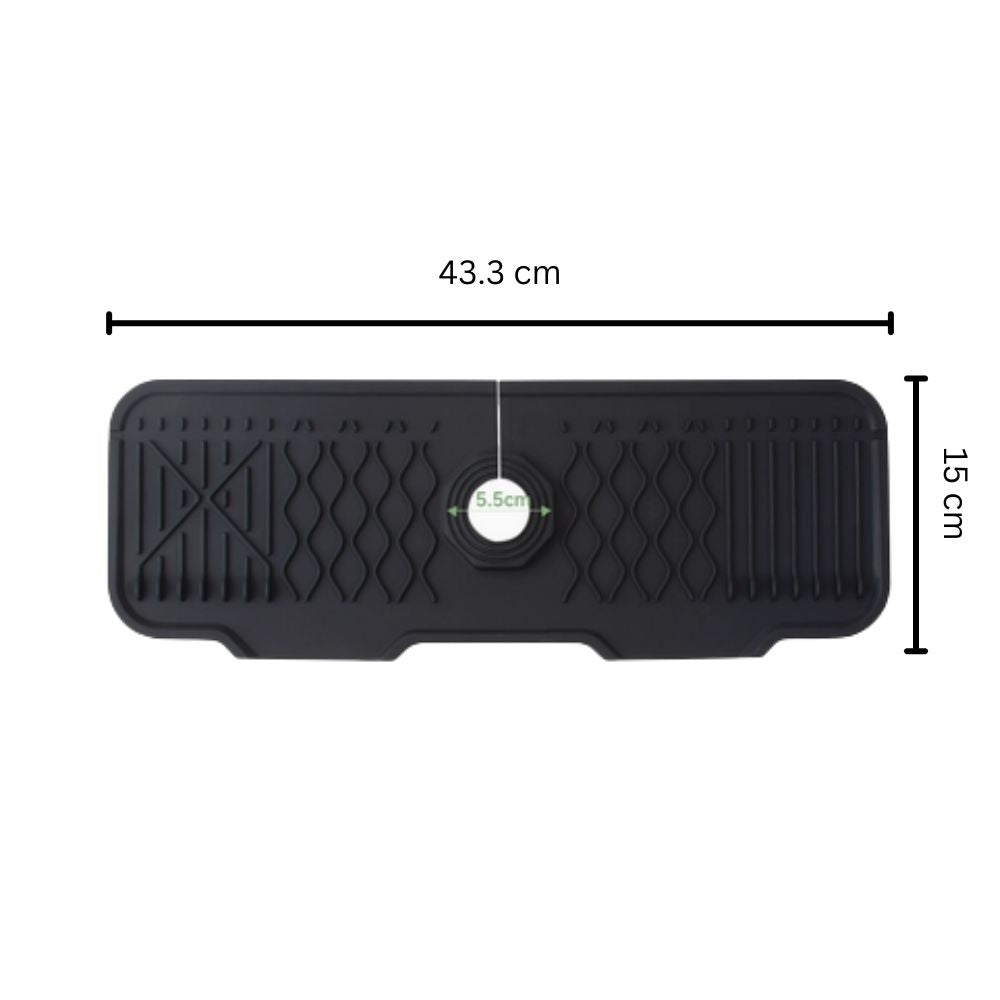 Velora – Tapis de Lavabo en Caoutchouc Incliné Pratique et Antidérapant