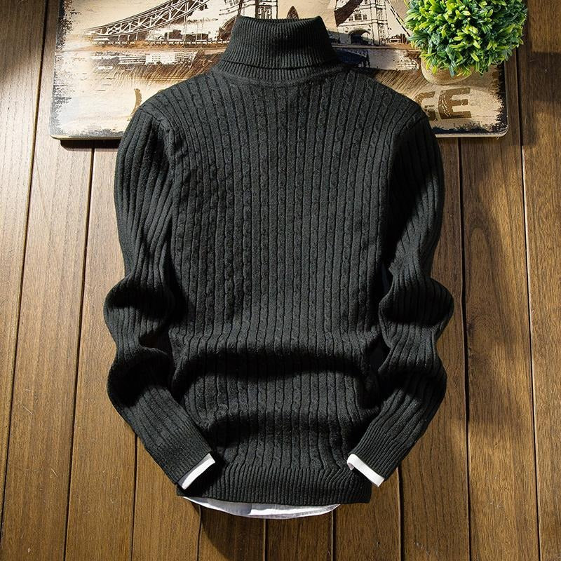 Pull en coton classique avec col roulé pour hommes - Aurelles