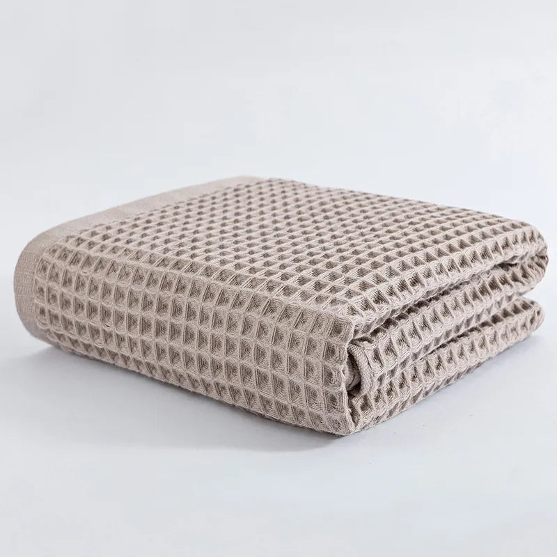 Serviette de Bain en Coton Gaufré à Séchage Rapide de Style Spa Japonais