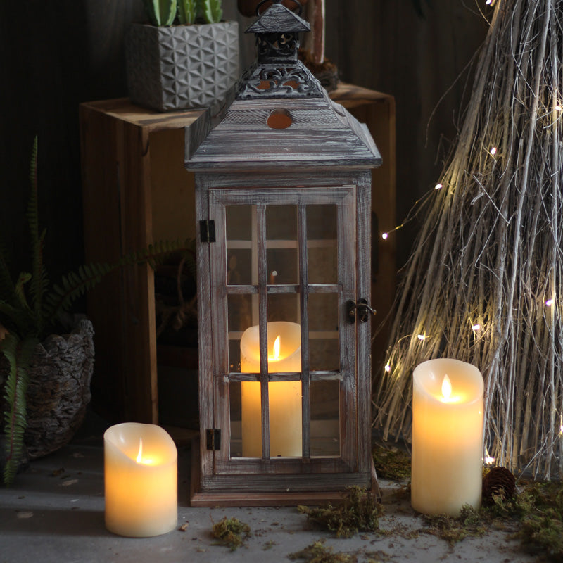 Lanterne Décorative de Sol en Bambou Tressé Forme Pyriforme avec Anse pour Bougie Style Bohème Intérieur et Extérieur