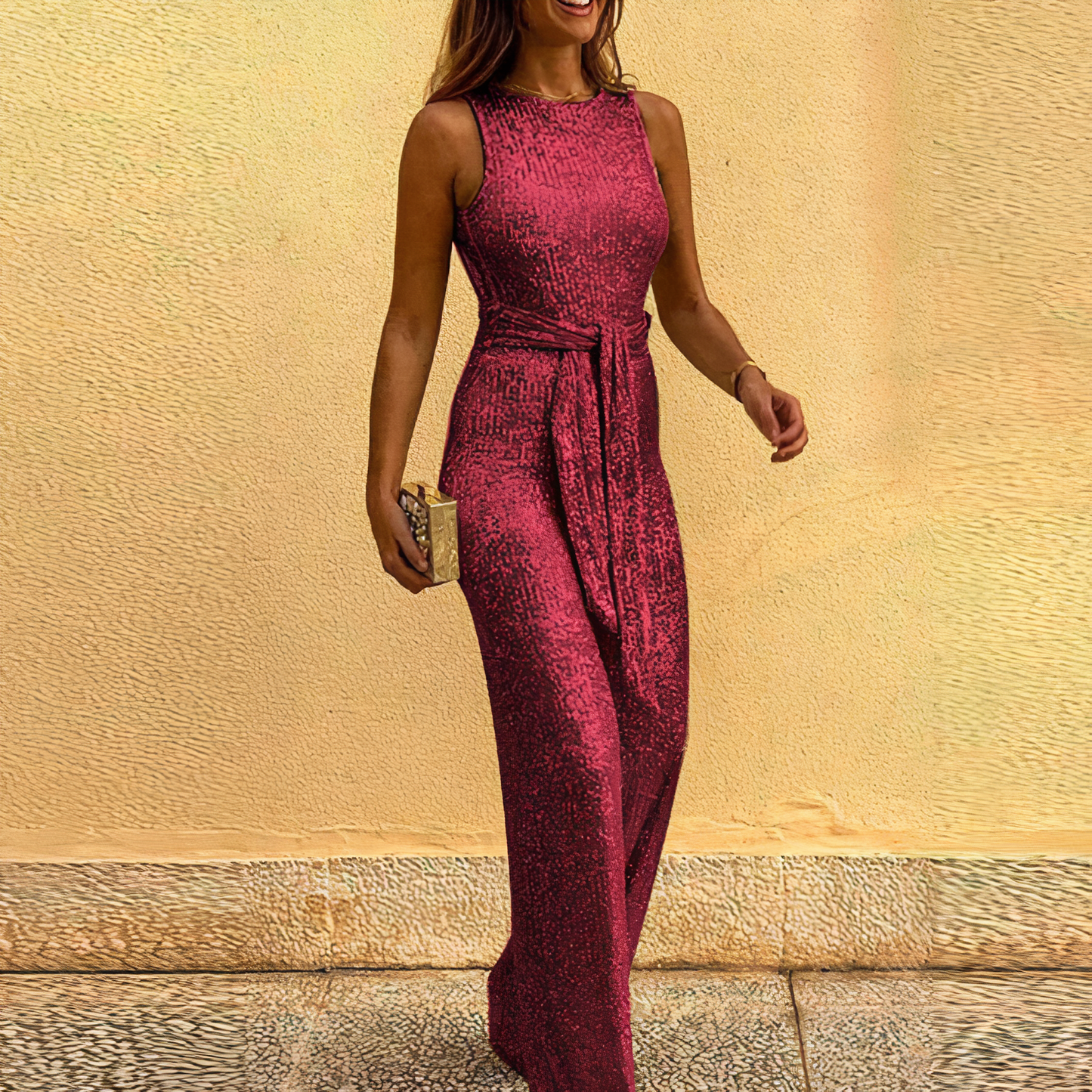 Combinaison Sans Manches En Sequins Pour Femmes Élégante - Aurelles