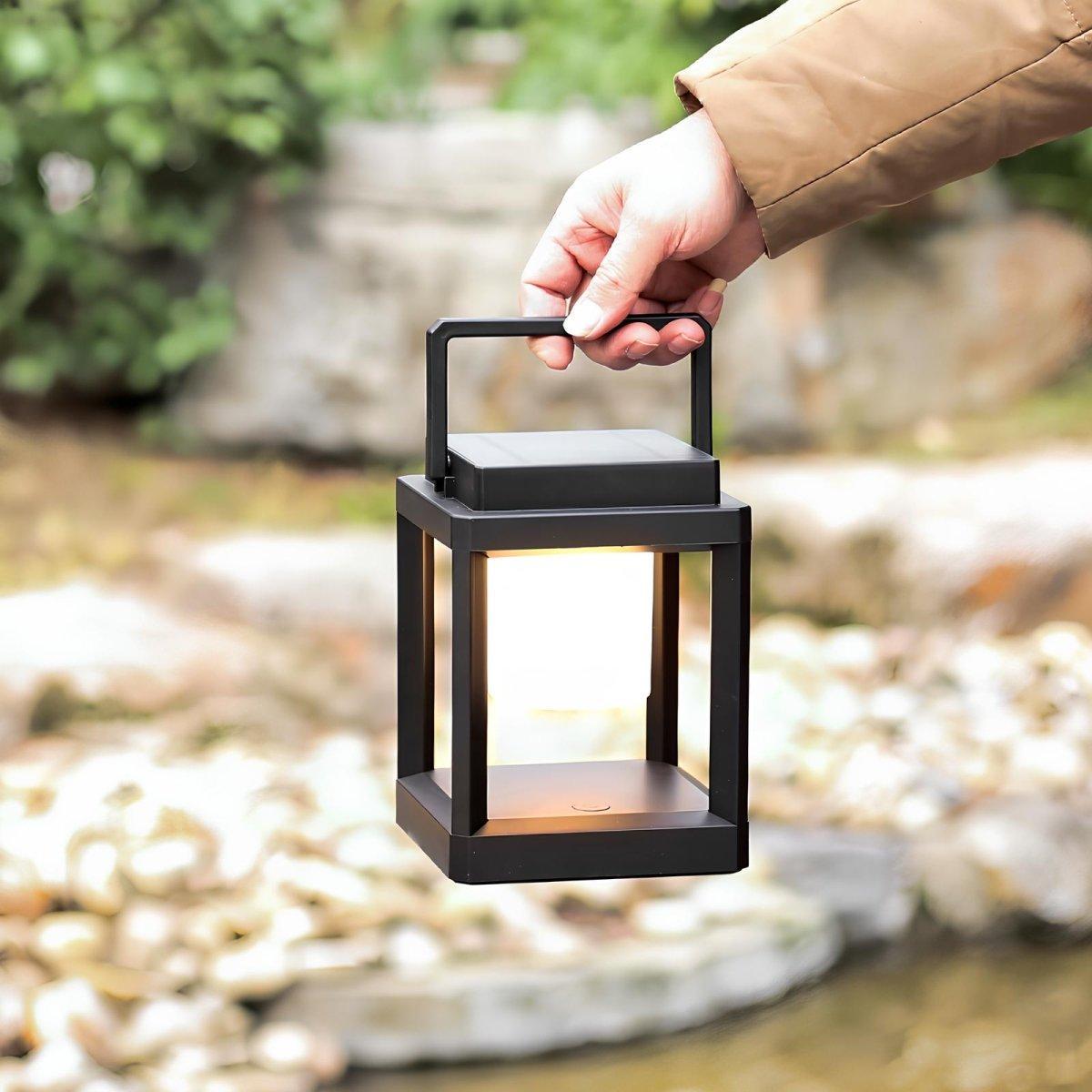 Lanterne Solaire d'Extérieur Portable Rechargeable USB Étanche IP44 pour Jardin Terrasse et Camping