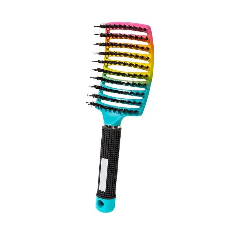 Brosse à Cheveux Démêlante Souple à Picots Flexibles pour Cheveux Mouillés et Secs Unisexe Format Ergonomique