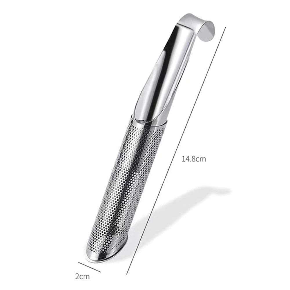 Infuseur à Thé en Acier Inoxydable Cylindrique Micro-Perforé avec Poignée Pliable pour Théière Tasse et Thé en Vrac