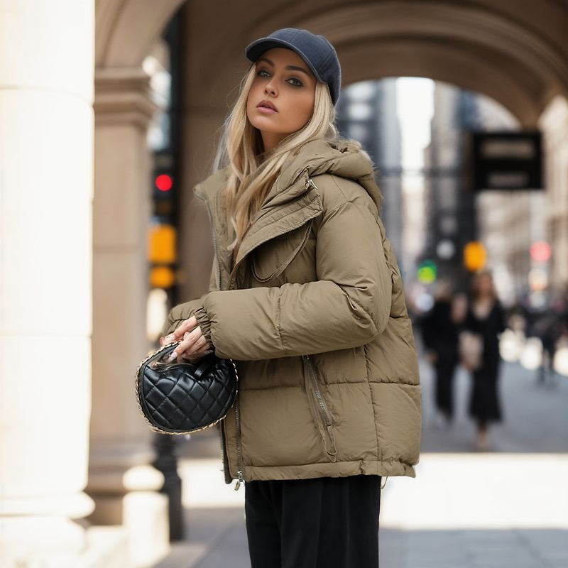 Doudoune Courte Épaisse avec Capuche – Style Chic et Confortable - Aurelles