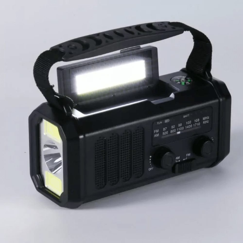 Solara – Radio d’Urgence Multifonctionnelle 10,000mAh avec Énergie Solaire et Dynamique