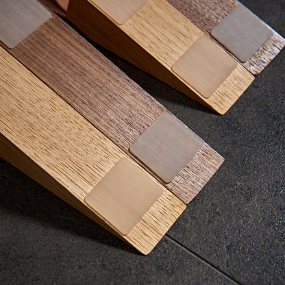 Lot de 3 Cales-Porte en Bois Massif avec Poignée en Cuir Style Scandinave pour Toutes Pièces