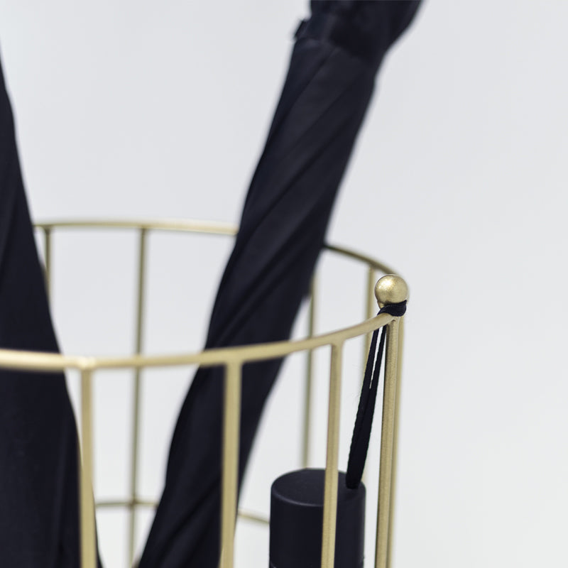 Porte-Parapluies en Métal Doré Ajouré avec Plateau Récolte-Gouttes pour Entrée Style Vintage Moderne