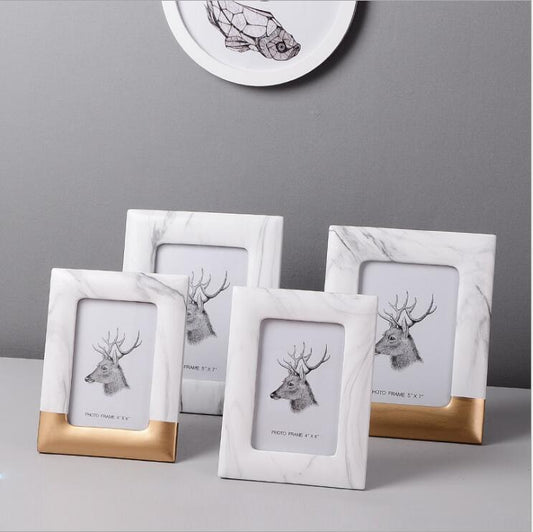 Cadre Photo en Céramique à Motif Marbre pour Décoration d'Intérieur Style Scandinave et Minimaliste