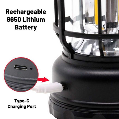 Lumora – Lampe de Camping Rechargeable LED au Style Vintage et Luminosité Ajustable