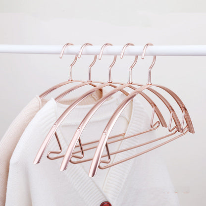 Cintres en Aluminium Arrondis pour Vêtements, Épaules Anti-Marques, Profil Fin Antidérapant avec Barre pour Pantalons