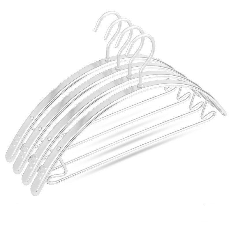 Cintres en Aluminium Arrondis pour Vêtements, Épaules Anti-Marques, Profil Fin Antidérapant avec Barre pour Pantalons