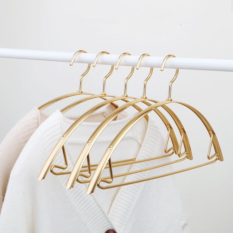 Cintres en Aluminium Arrondis pour Vêtements, Épaules Anti-Marques, Profil Fin Antidérapant avec Barre pour Pantalons