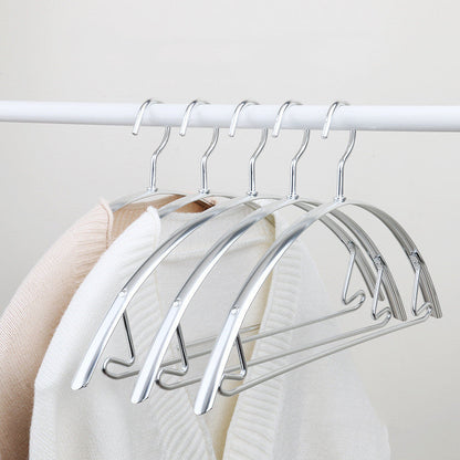 Cintres en Aluminium Arrondis pour Vêtements, Épaules Anti-Marques, Profil Fin Antidérapant avec Barre pour Pantalons