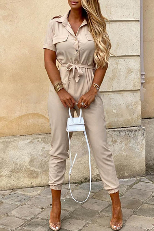 Combinaison Femme Avec Ceinture Et Col Châle Élégante - Aurelles