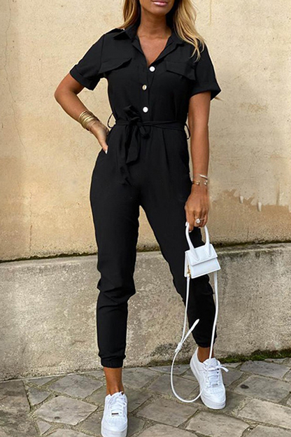 Combinaison Femme Avec Ceinture Et Col Châle Élégante - Aurelles