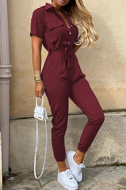 Combinaison Femme Avec Ceinture Et Col Châle Élégante - Aurelles