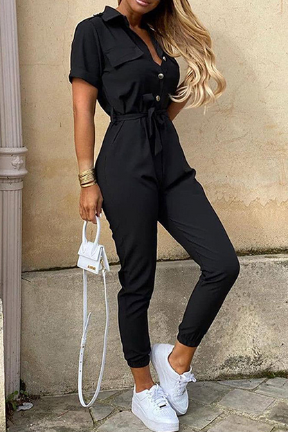 Combinaison Femme Avec Ceinture Et Col Châle Élégante - Aurelles