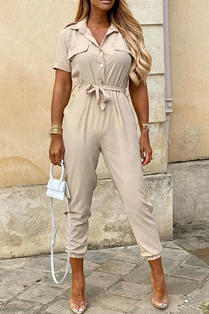 Combinaison Femme Avec Ceinture Et Col Châle Élégante - Aurelles
