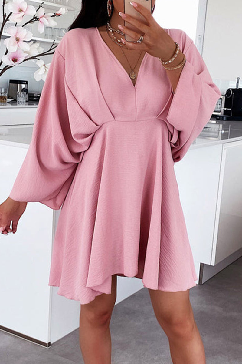 Robe A-Ligne à Col V pour Femmes - Élégance Décontractée