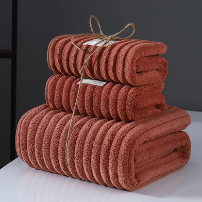 Arden – Ensemble de Serviettes Chenille Côtelées 3 Pièces
