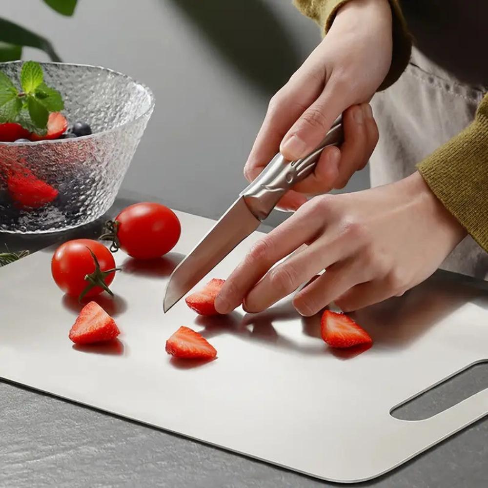 Solara – Planche à Découper en Acier Inoxydable Premium et Hygiénique