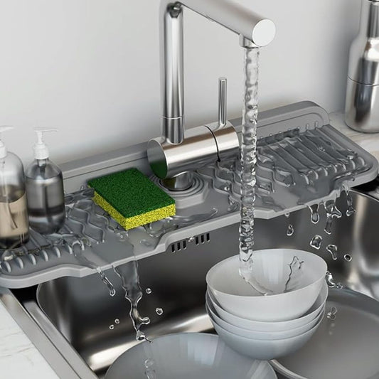 Velora – Tapis de Lavabo en Caoutchouc Incliné Pratique et Antidérapant