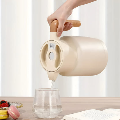 Terra – Carafe Thermique Élégante à Poignée en Bois
