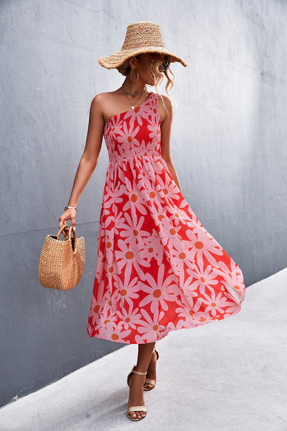 Robe à Fleurs Décolletée pour Femmes