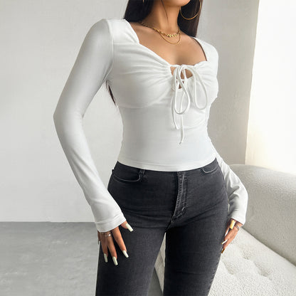 Top Femme Manches Longues à Lacets - Aurelles
