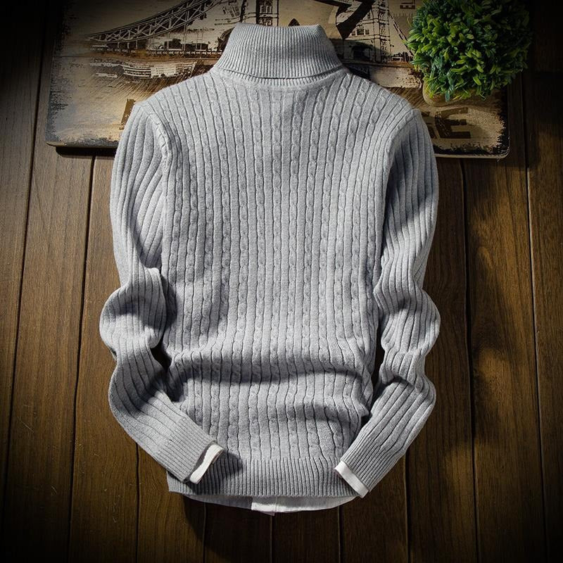 Pull en coton classique avec col roulé pour hommes - Aurelles