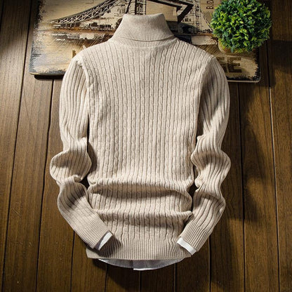 Pull en coton classique avec col roulé pour hommes - Aurelles
