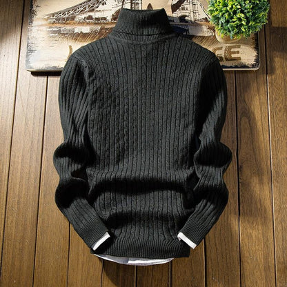 Pull en coton classique avec col roulé pour hommes - Aurelles