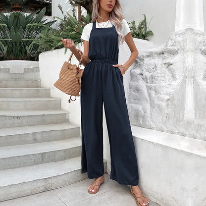 Combinaison large pour femmes avec taille élastique et poches latérales - Aurelles