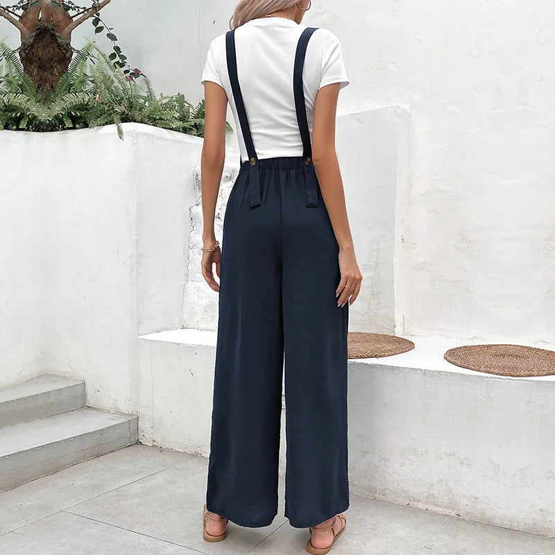 Combinaison large pour femmes avec taille élastique et poches latérales - Aurelles