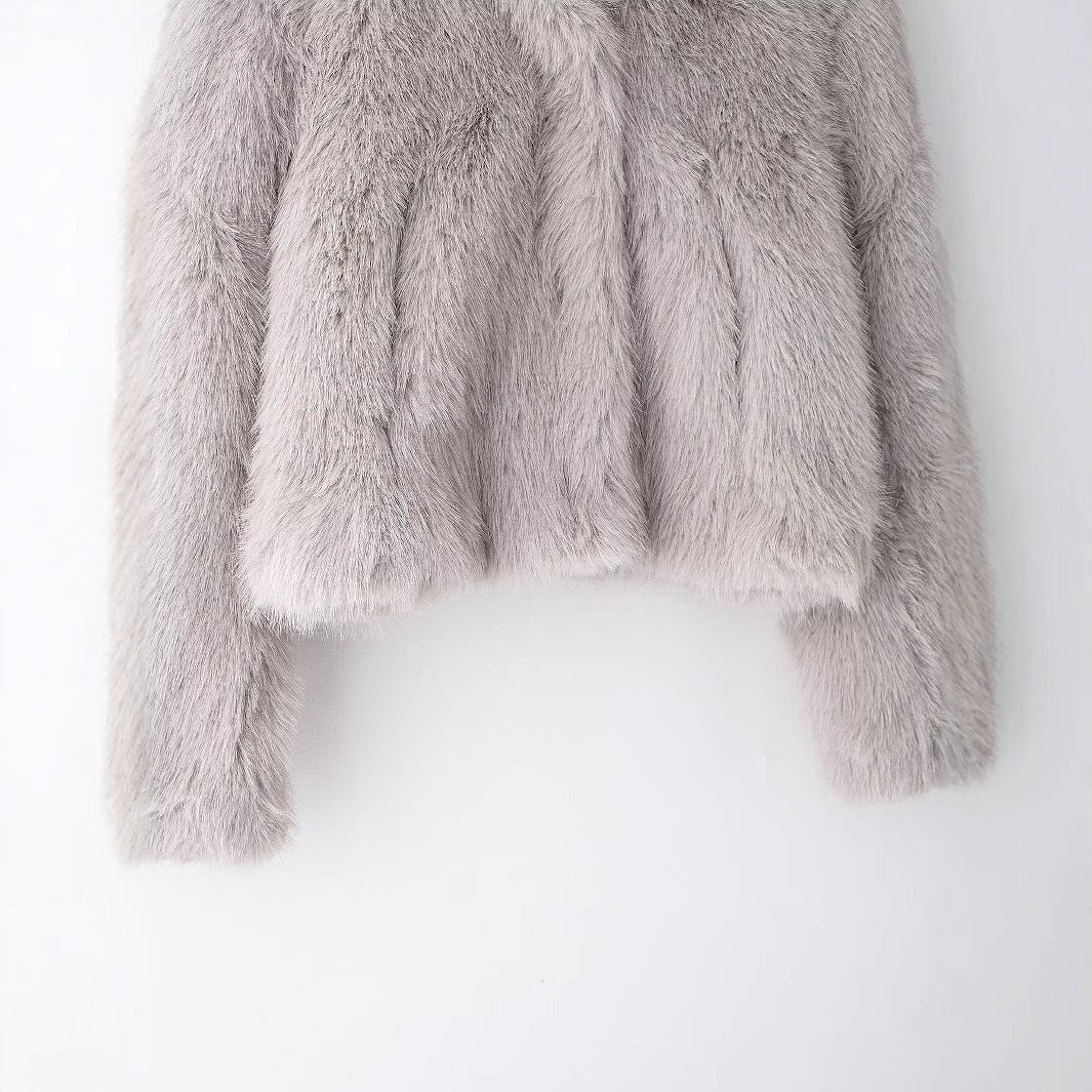 Manteau Femme Élégant en Simili Cuir & Fourrure - Aurelles