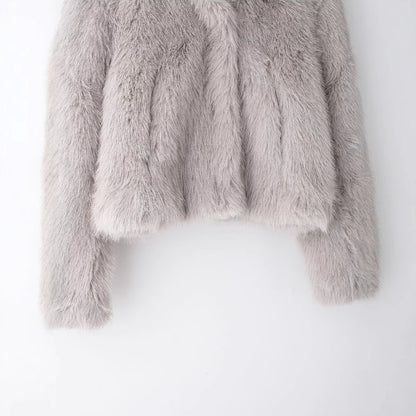 Manteau Femme Élégant en Simili Cuir & Fourrure - Aurelles