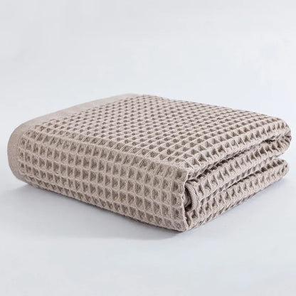 Serviette de Bain en Coton Gaufré à Séchage Rapide de Style Spa Japonais