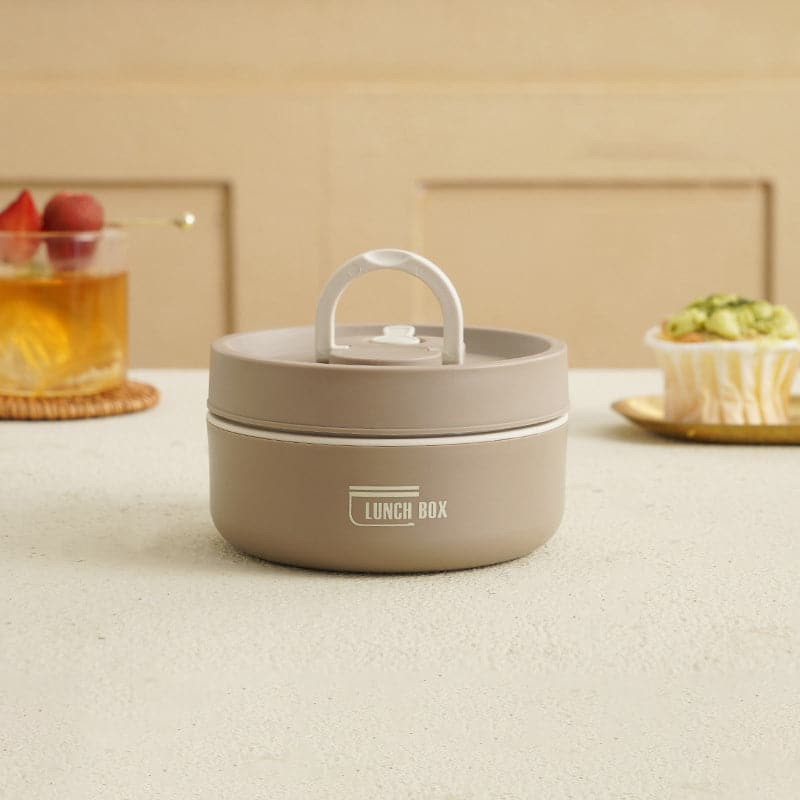 Lunch Box Isotherme Empilable en Acier Inoxydable avec Compartiments Séparés et Poignée de Transport pour Repas Chauds