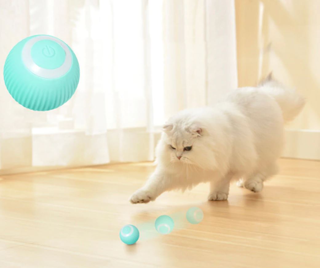 Balle Interactive Automatique pour Chat Rechargeable USB avec Lumière LED Capteur de Mouvement et Détection d'Obstacles