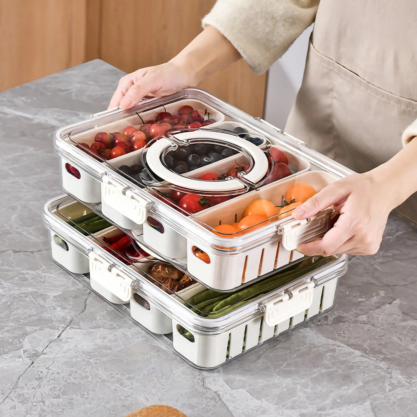 Terra – Set de Contenants et Paniers de Rangement pour Réfrigérateur