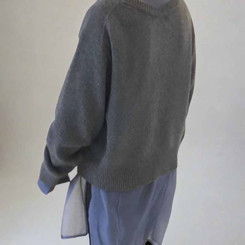 Gilet doux avec patte de boutonnage diagonale pour femmes - Aurelles