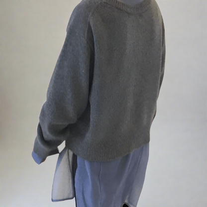 Gilet doux avec patte de boutonnage diagonale pour femmes - Aurelles