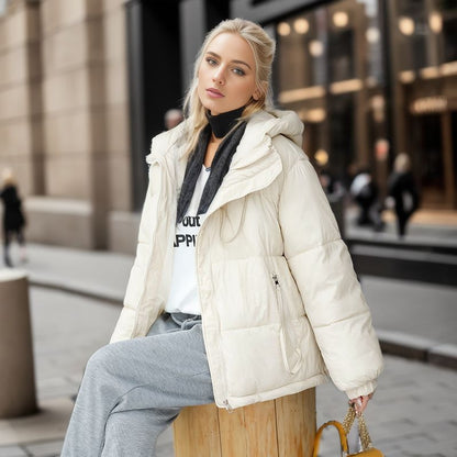 Doudoune Courte Épaisse avec Capuche – Style Chic et Confortable - Aurelles