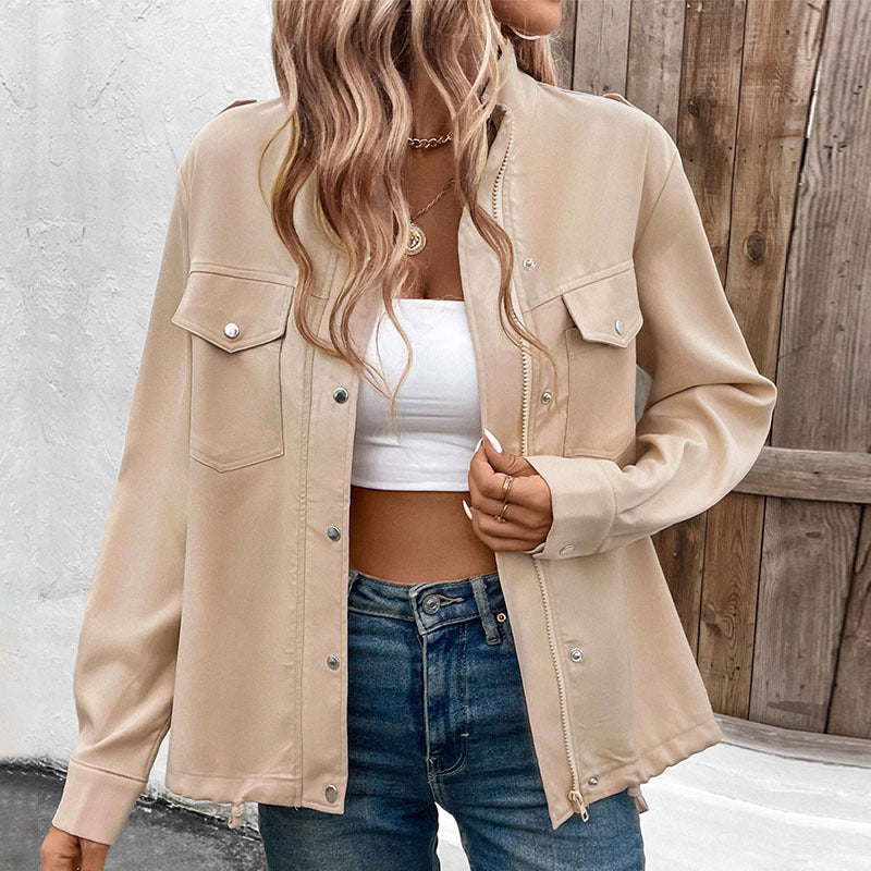 Veste Femme Col Montant Uni - Aurelles