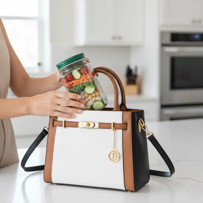Bocal Shaker à Salade en Verre avec Compartiment à Sauce Étanche pour Déjeuner Nomade Meal Prep et Bureau