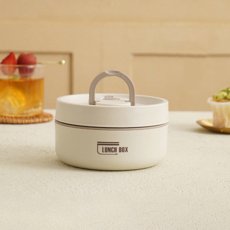 Lunch Box Isotherme Empilable en Acier Inoxydable avec Compartiments Séparés et Poignée de Transport pour Repas Chauds