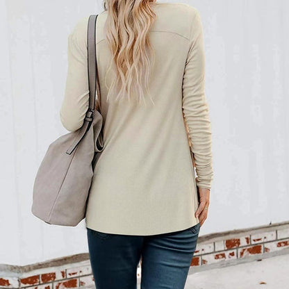 Cardigan en coton classique avec poches pour femmes - Aurelles